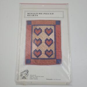 Vtg Red Wagon, 'Minature Pieced Hearts' Quit pattern uncut.